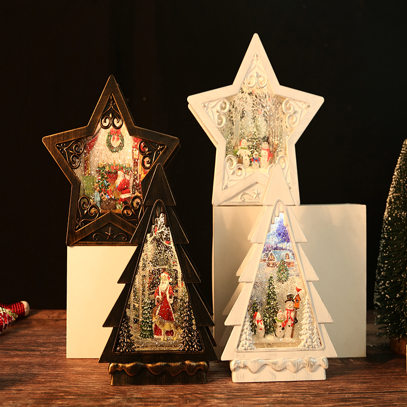 2021 Fashion Product Water Filled Santa Claus Pentagram Orna