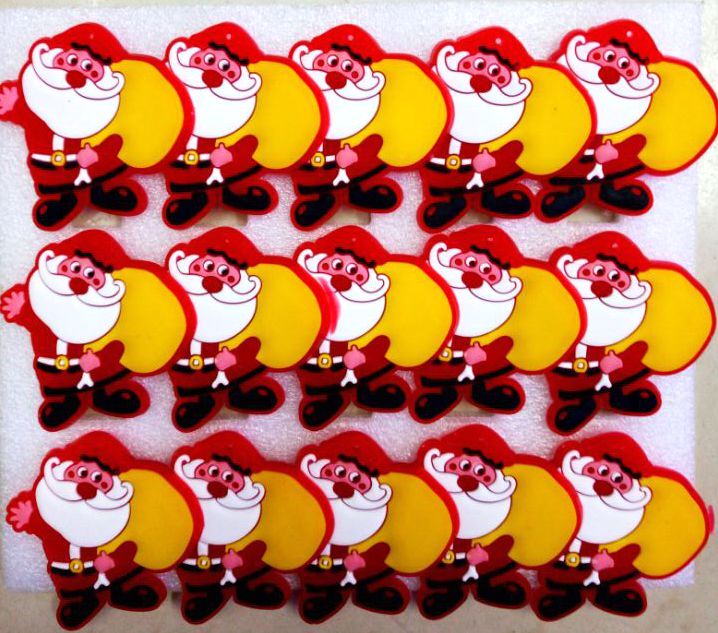 Big gummy Christmas brooch Soft glue Christmas brooch Christmas glitter Santa Claus Snowman Christmas