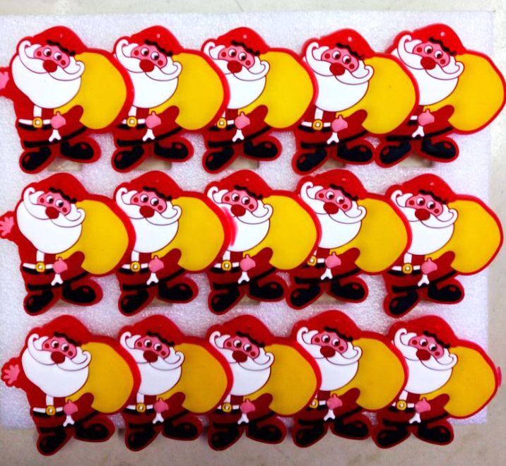 Big gummy Christmas brooch Soft glue Christmas brooch Christmas glitter Santa Claus Snowman Christmas