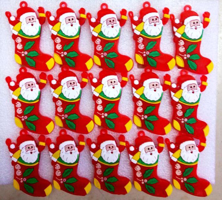 Big gummy Christmas brooch Soft glue Christmas brooch Christmas glitter Santa Claus Snowman Christmas