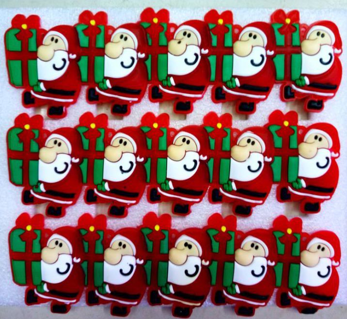 Big gummy Christmas brooch Soft glue Christmas brooch Christmas glitter Santa Claus Snowman Christmas