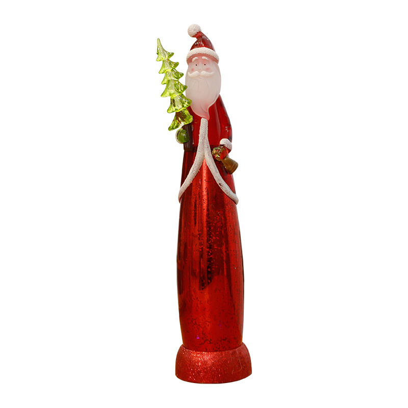 Newest Design Resin Long Santa Claus Figurine Holding Christ