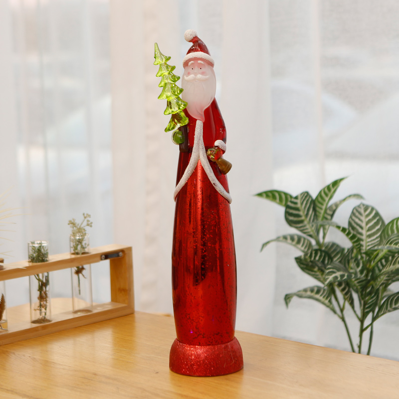 Newest Design Resin Long Santa Claus Figurine Holding Christ Newest Design Resin Long Santa Claus Figurine Holding Christ