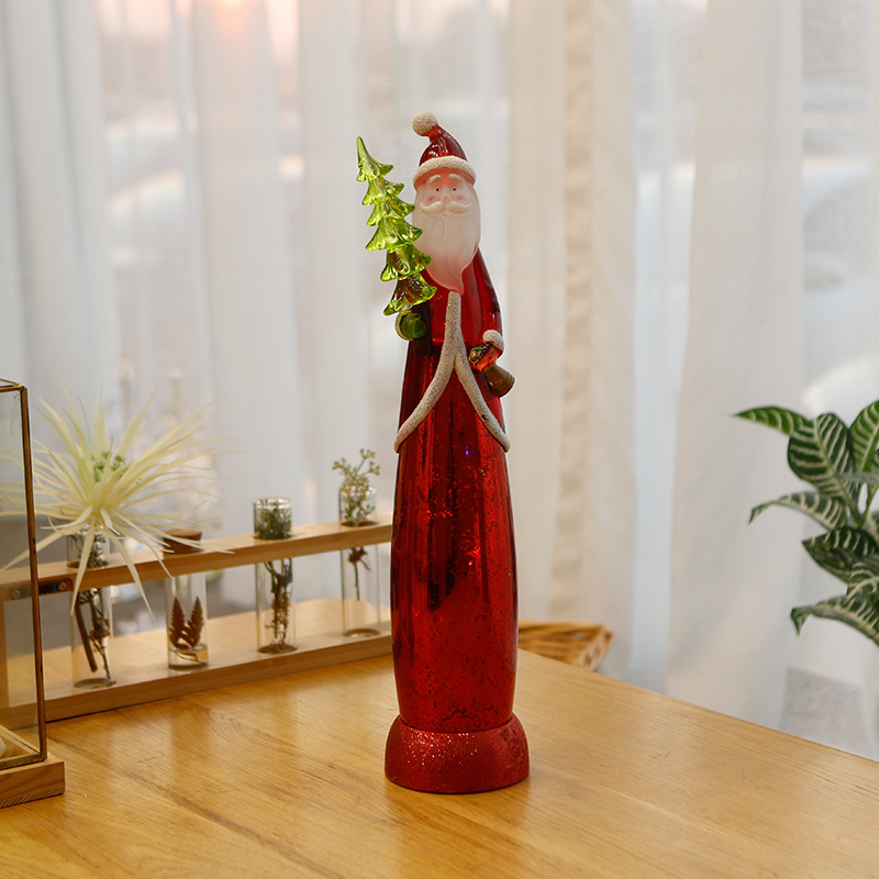Newest Design Resin Long Santa Claus Figurine Holding Christ Newest Design Resin Long Santa Claus Figurine Holding Christ
