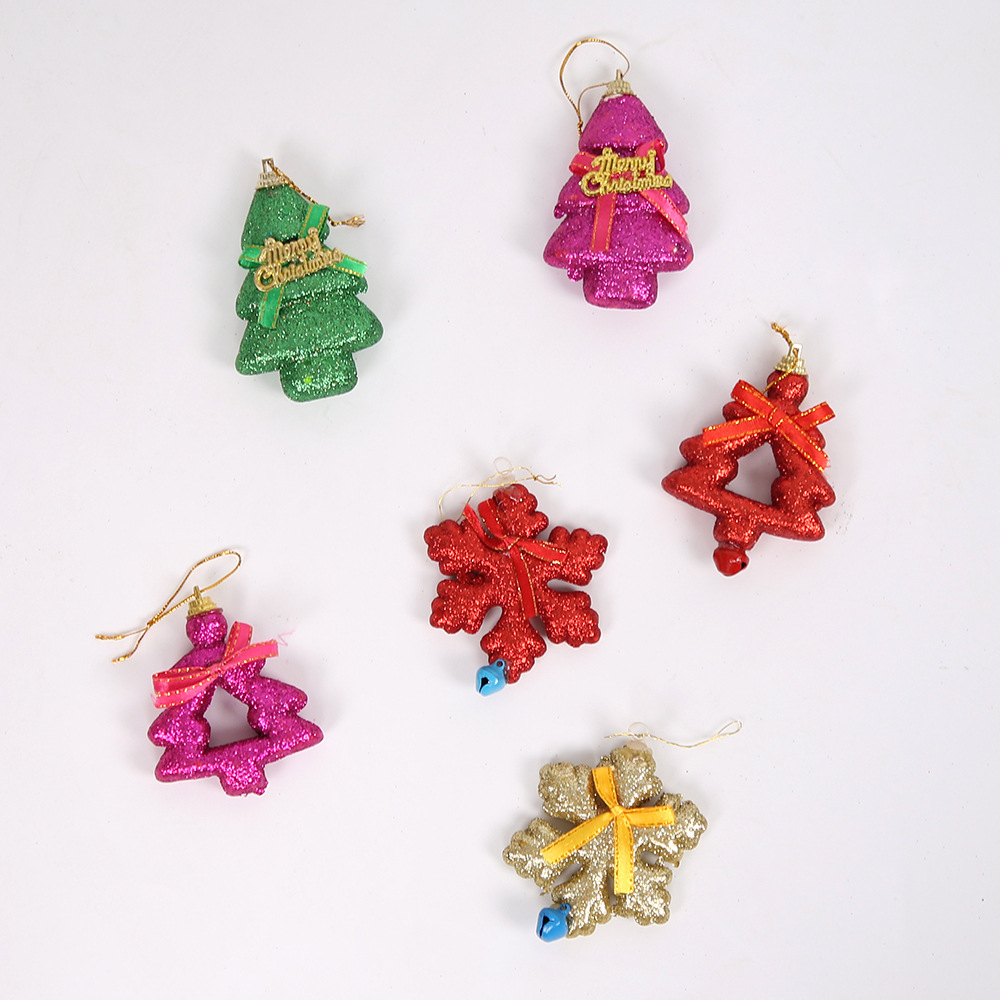 New Christmas Hanging Decoration Gift Box Christmas Supplies Santa Claus Five-Pointed Star Snowflake Christmas Tree Decoration Pendant
