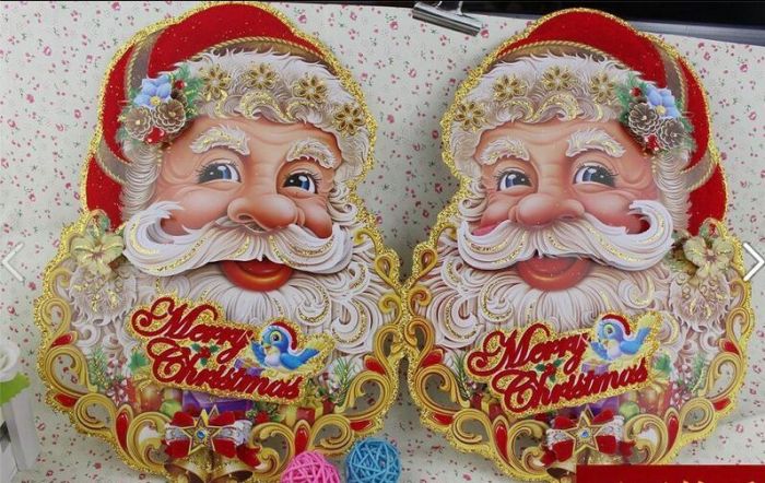 Small Santa Claus Head Christmas Tree Sticker Double sided Sticker Door Window Glass Stereo Small Santa Claus Head Christmas Tree Sticker Double sided Sticker Door Window Glass Stereo