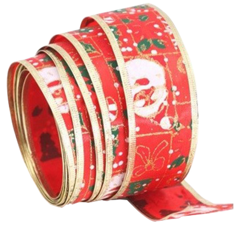2 m/pack Santa Claus Ribbon Christmas tree wreath decorations Christmas supplies