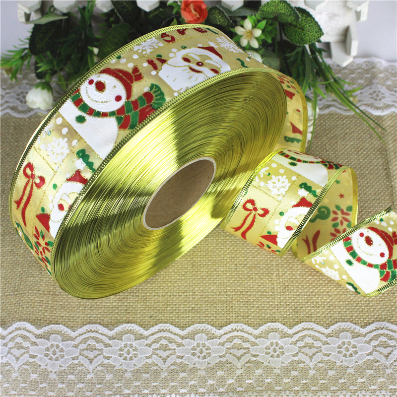 2 m/pack Santa Claus Ribbon Christmas tree wreath decorations Christmas supplies 2 m/pack Santa Claus Ribbon Christmas tree wreath decorations Christmas supplies