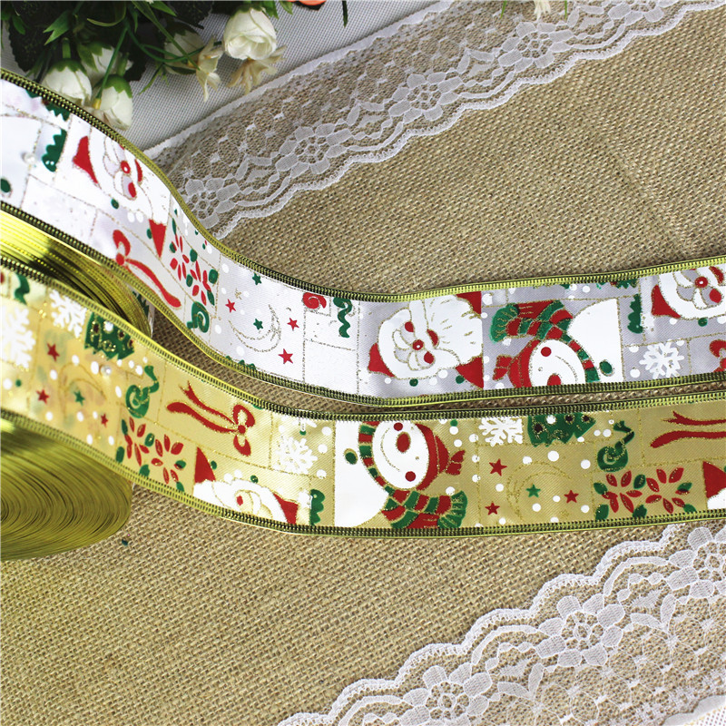 2 m/pack Santa Claus Ribbon Christmas tree wreath decorations Christmas supplies 2 m/pack Santa Claus Ribbon Christmas tree wreath decorations Christmas supplies