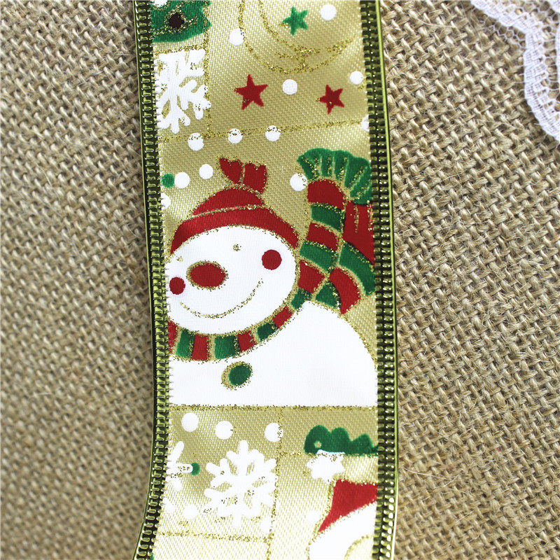 2 m/pack Santa Claus Ribbon Christmas tree wreath decorations Christmas supplies 2 m/pack Santa Claus Ribbon Christmas tree wreath decorations Christmas supplies