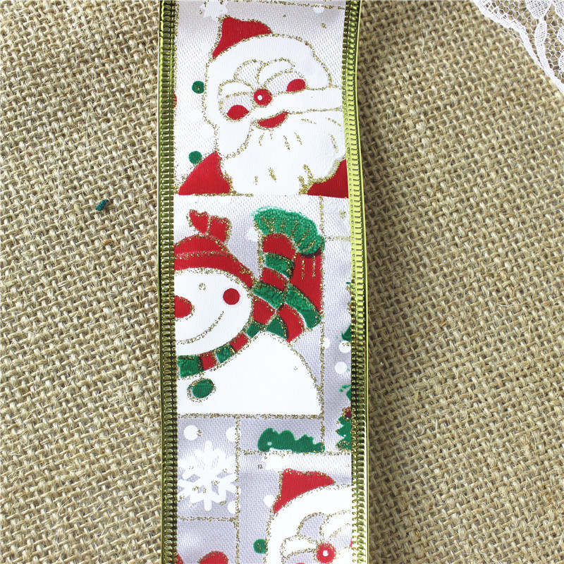 2 m/pack Santa Claus Ribbon Christmas tree wreath decorations Christmas supplies 2 m/pack Santa Claus Ribbon Christmas tree wreath decorations Christmas supplies
