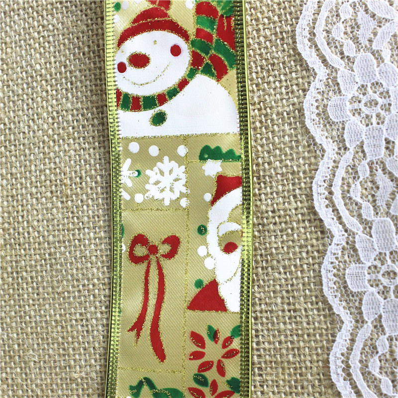 2 m/pack Santa Claus Ribbon Christmas tree wreath decorations Christmas supplies 2 m/pack Santa Claus Ribbon Christmas tree wreath decorations Christmas supplies