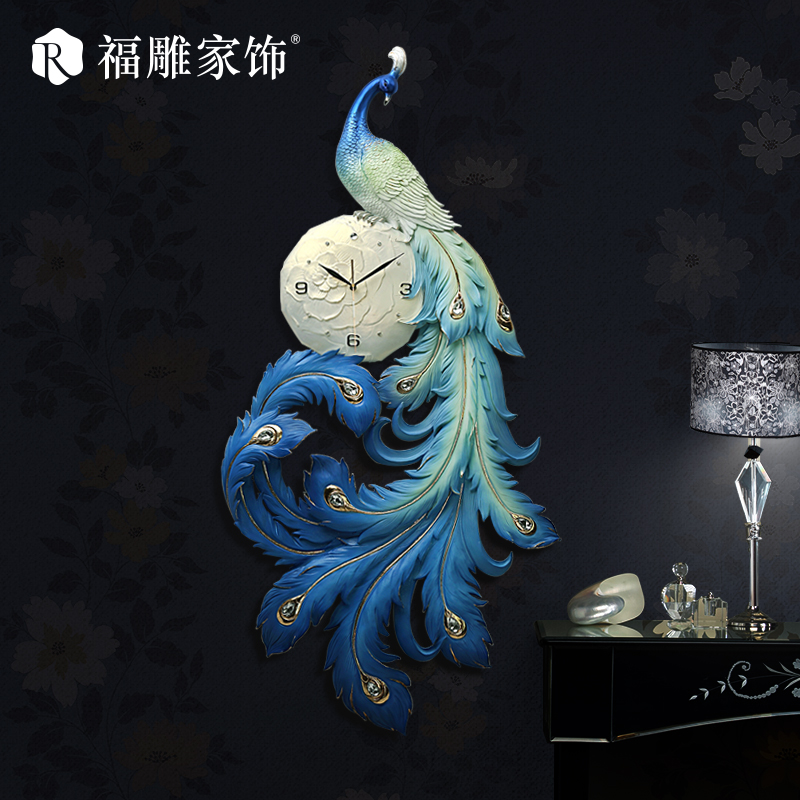 High Quality Big Peacock Wall Clock Hand Made Wall Clock Wall Art for Home Decor