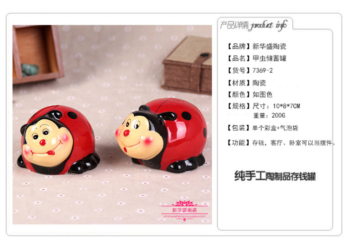 Ceramic ladybird piggy piggy ornaments HOME DECOR GIFT