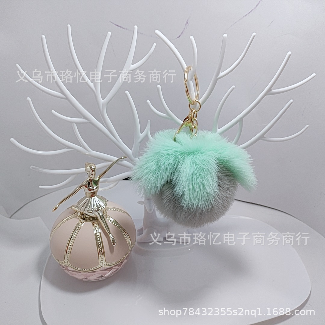New Imitate Rex Rabbit Fur Persimmon Keychain Women's Bag Keychain Christmas Gift Festival Gift Car Pendant New Imitate Rex Rabbit Fur Persimmon Keychain Women's Bag Keychain Christmas Gift Festival Gift Car Pendant
