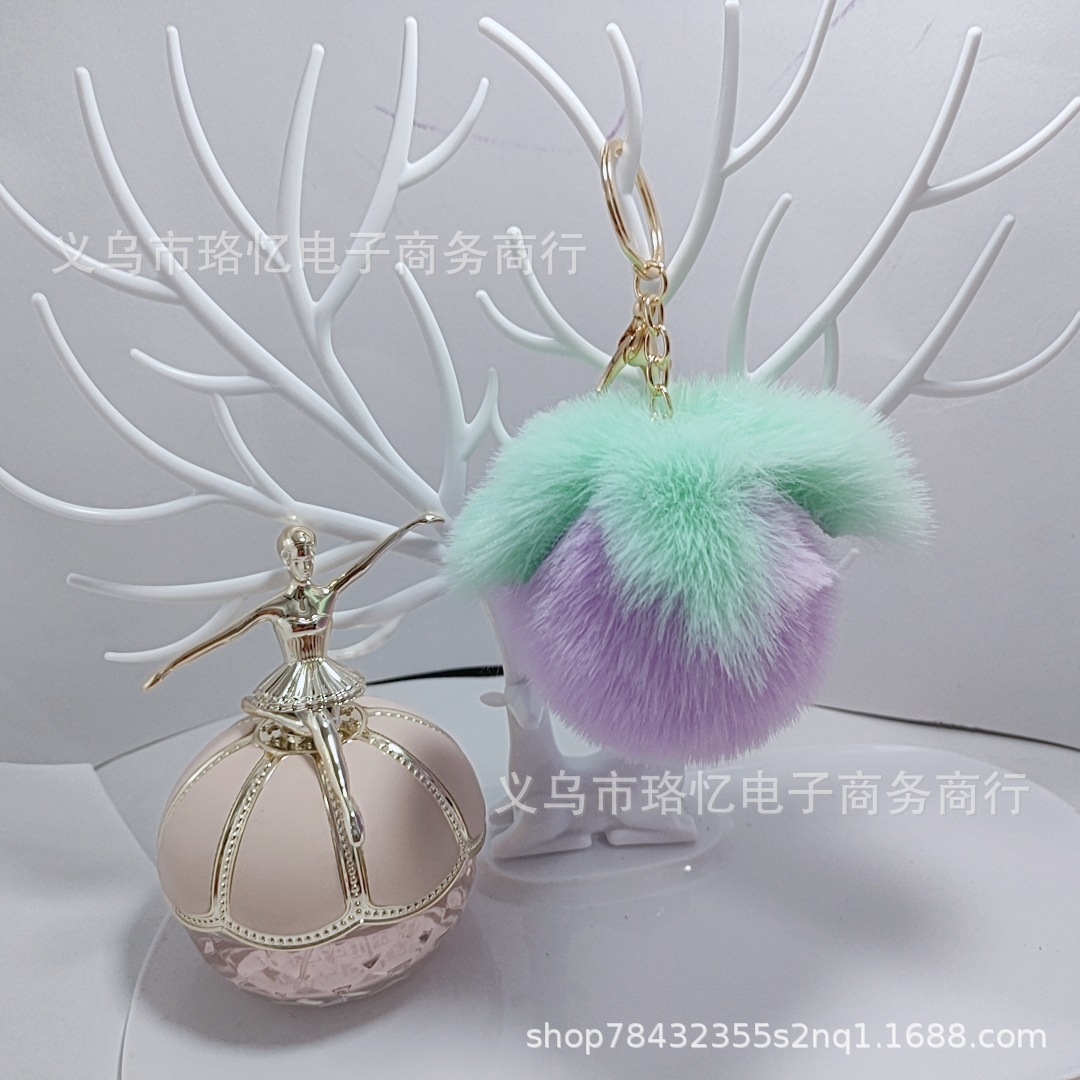 New Imitate Rex Rabbit Fur Persimmon Keychain Women's Bag Keychain Christmas Gift Festival Gift Car Pendant New Imitate Rex Rabbit Fur Persimmon Keychain Women's Bag Keychain Christmas Gift Festival Gift Car Pendant