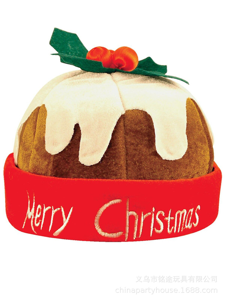 New Christmas Pudding Hat Plush Cloth Christmas Hat Flannelette Hat Factory Wholesale New Christmas Pudding Hat Plush Cloth Christmas Hat Flannelette Hat Factory Wholesale