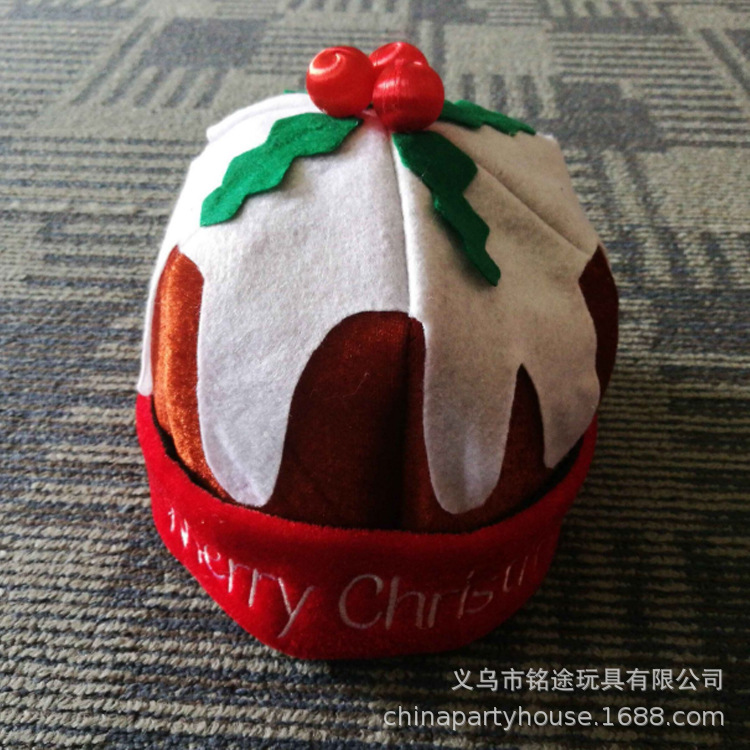 New Christmas Pudding Hat Plush Cloth Christmas Hat Flannelette Hat Factory Wholesale New Christmas Pudding Hat Plush Cloth Christmas Hat Flannelette Hat Factory Wholesale