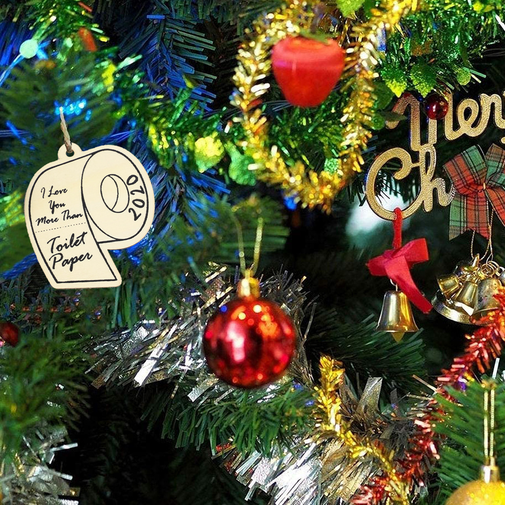 2020 European and American Wood Products Pendant Wooden Home Commemorative Toilet Paper Christmas Tree Accessory and Pendant Crafts 2020 European and American Wood Products Pendant Wooden Home Commemorative Toilet Paper Christmas Tree Accessory and Pendant Crafts