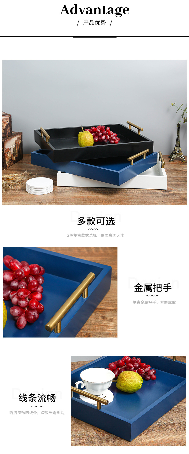 Amazon Hot Sale Wood Pallet Solid Color MDF Material Metal Armrest Storage Tray Decoration Wooden Crafts Amazon Hot Sale Wood Pallet Solid Color MDF Material Metal Armrest Storage Tray Decoration Wooden Crafts