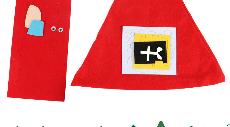 Christmas Children's Handmade DIY Christmas Hat Material Package Kindergarten Handmade Paste Non-Woven Cartoon Cap Wholesale