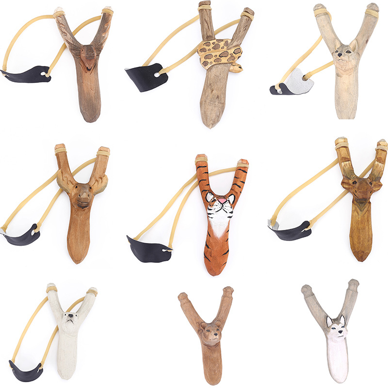 Outdoor catapult real wood slingshot hand carved animal slingshot souvenir wooden crafts Outdoor catapult real wood slingshot hand carved animal slingshot souvenir wooden crafts