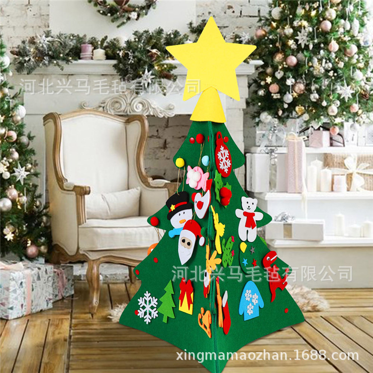 Felt Christmas Tree Christmas Decorations 3D Christmas Hat DIY Children's Toys Handmade 3D Christmas Tree Customization Felt Christmas Tree Christmas Decorations 3D Christmas Hat DIY Children's Toys Handmade 3D Christmas Tree Customization