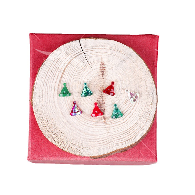 Korean Style Minimalist Christmas Nail Stickers Decoration High Quality Resin Cute Girly Heart Christmas Hat Manicure Jewelry Stickers