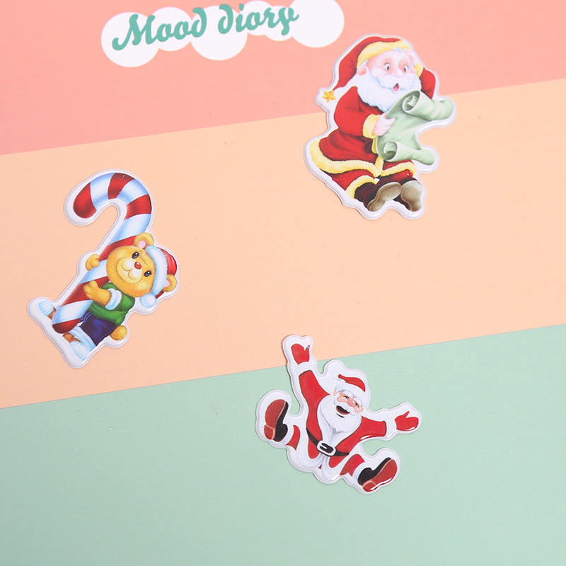 Cartoon Santa Claus Bubble Stickers Christmas Gift Christmas Tree Festival Products Wholesale Christmas Hat Decorations