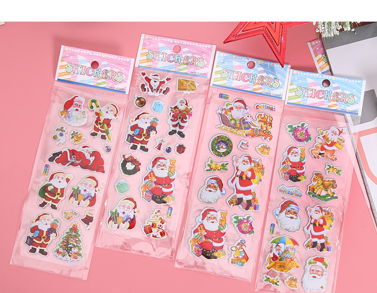 Cartoon Santa Claus Bubble Stickers Christmas Gift Christmas Tree Festival Products Wholesale Christmas Hat Decorations Cartoon Santa Claus Bubble Stickers Christmas Gift Christmas Tree Festival Products Wholesale Christmas Hat Decorations