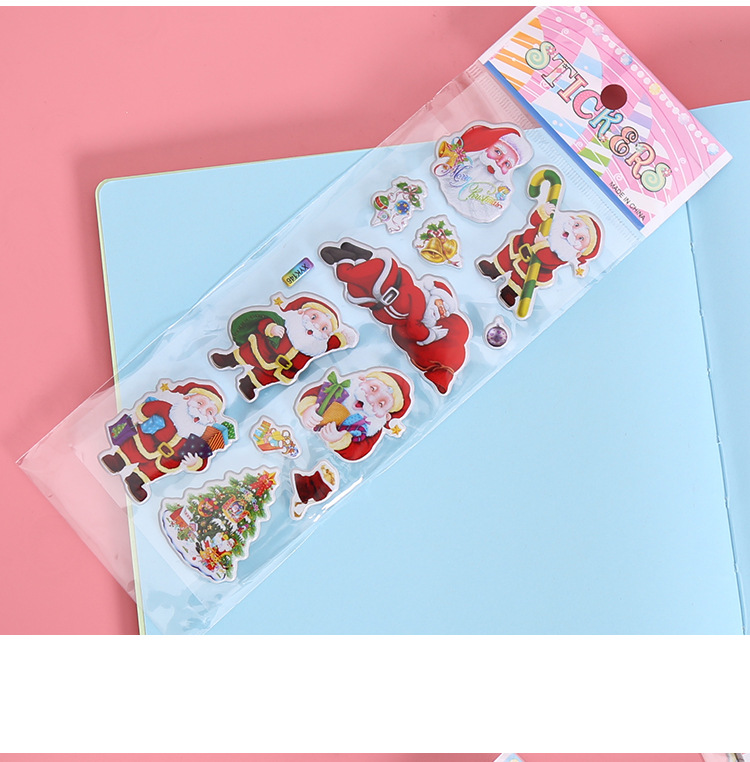 Cartoon Santa Claus Bubble Stickers Christmas Gift Christmas Tree Festival Products Wholesale Christmas Hat Decorations Cartoon Santa Claus Bubble Stickers Christmas Gift Christmas Tree Festival Products Wholesale Christmas Hat Decorations