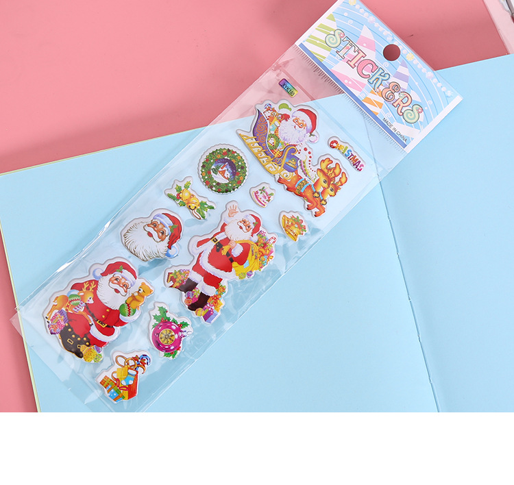 Cartoon Santa Claus Bubble Stickers Christmas Gift Christmas Tree Festival Products Wholesale Christmas Hat Decorations Cartoon Santa Claus Bubble Stickers Christmas Gift Christmas Tree Festival Products Wholesale Christmas Hat Decorations