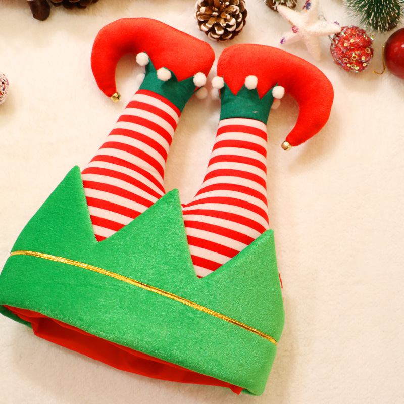Christmas Decorations Creative Funny Red Trouser Leg Hat Christmas Hat Clown Hat for Children Or Adults Party Activities