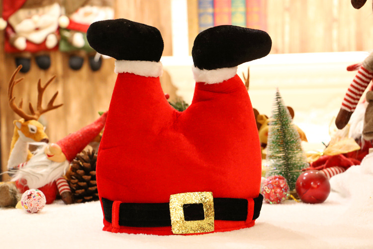 Christmas Decorations Creative Funny Red Trouser Leg Hat Christmas Hat Clown Hat for Children Or Adults Party Activities Christmas Decorations Creative Funny Red Trouser Leg Hat Christmas Hat Clown Hat for Children Or Adults Party Activities