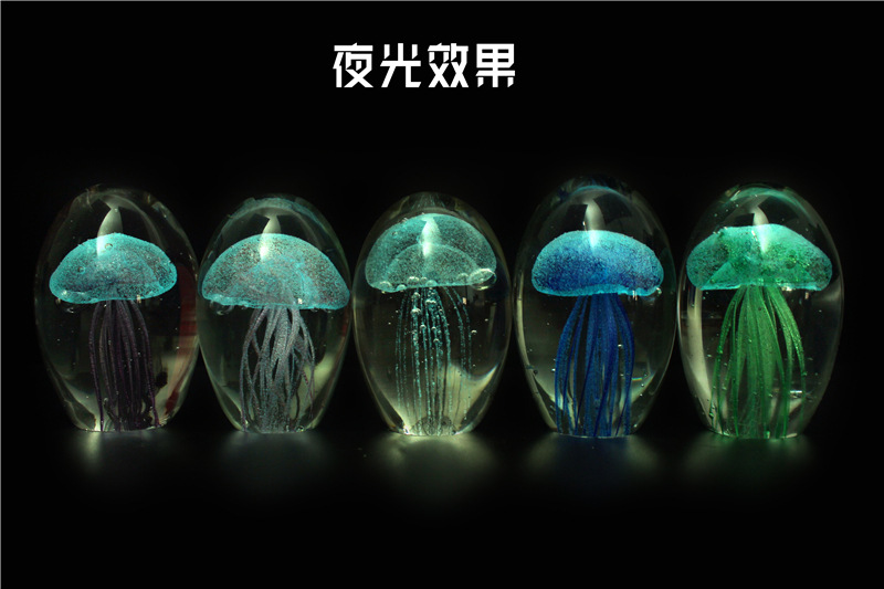 Glass glass luminous jellyfish ball factory direct sales wholesale customized crystal crafts displayed