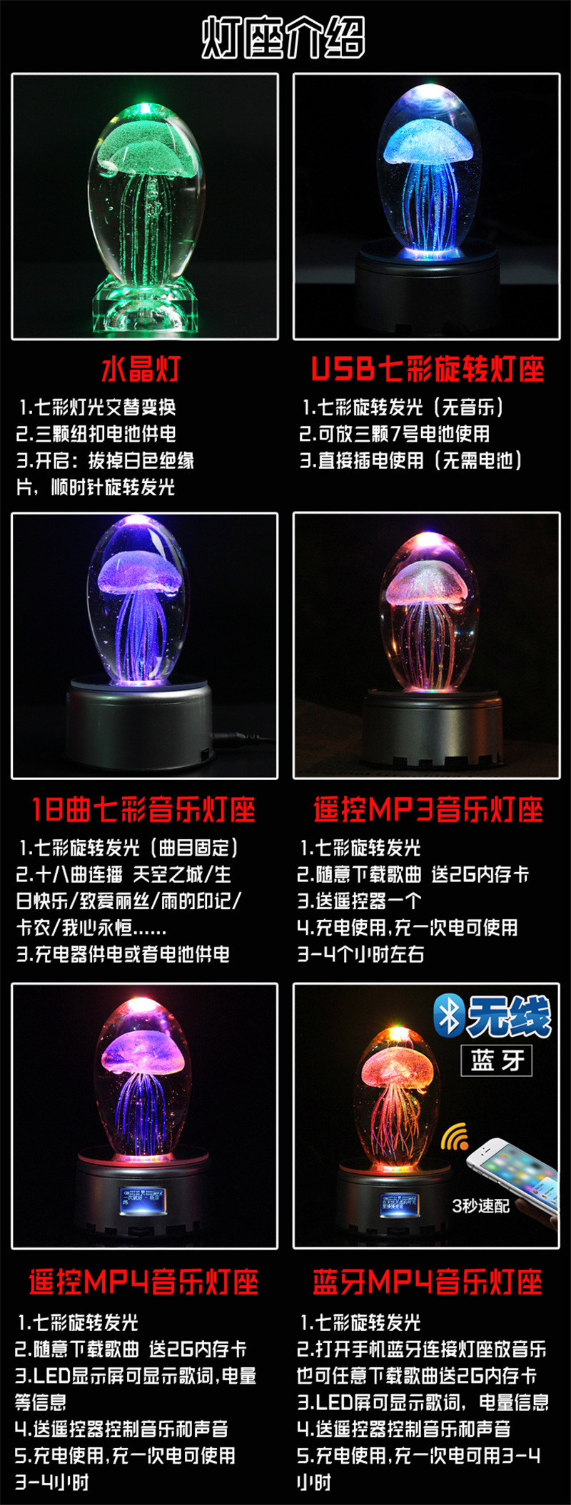 Glass glass luminous jellyfish ball factory direct sales wholesale customized crystal crafts displayed