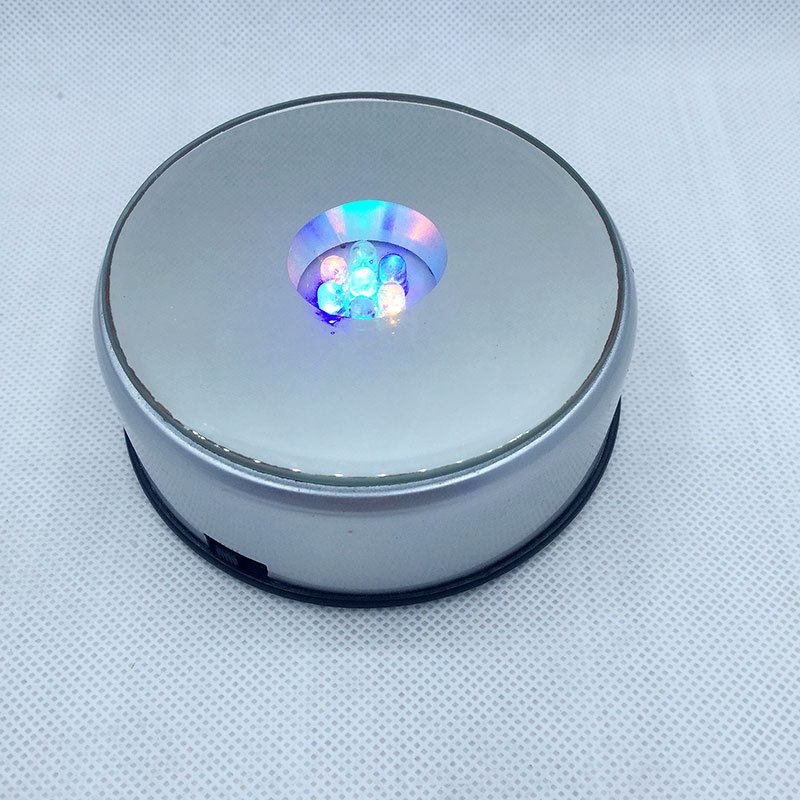 Factory Direct Sales Led Mute 90 Rotating Colorful Lamp Holder Crafts 3D Engraving Crystal Carving Base