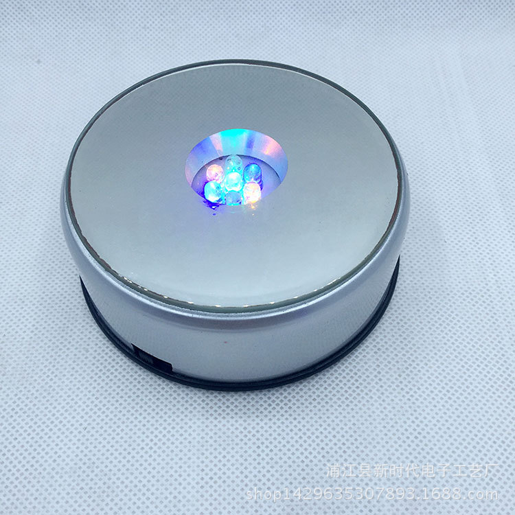 Factory Direct Sales Led Mute 90 Rotating Colorful Lamp Holder Crafts 3D Engraving Crystal Carving Base