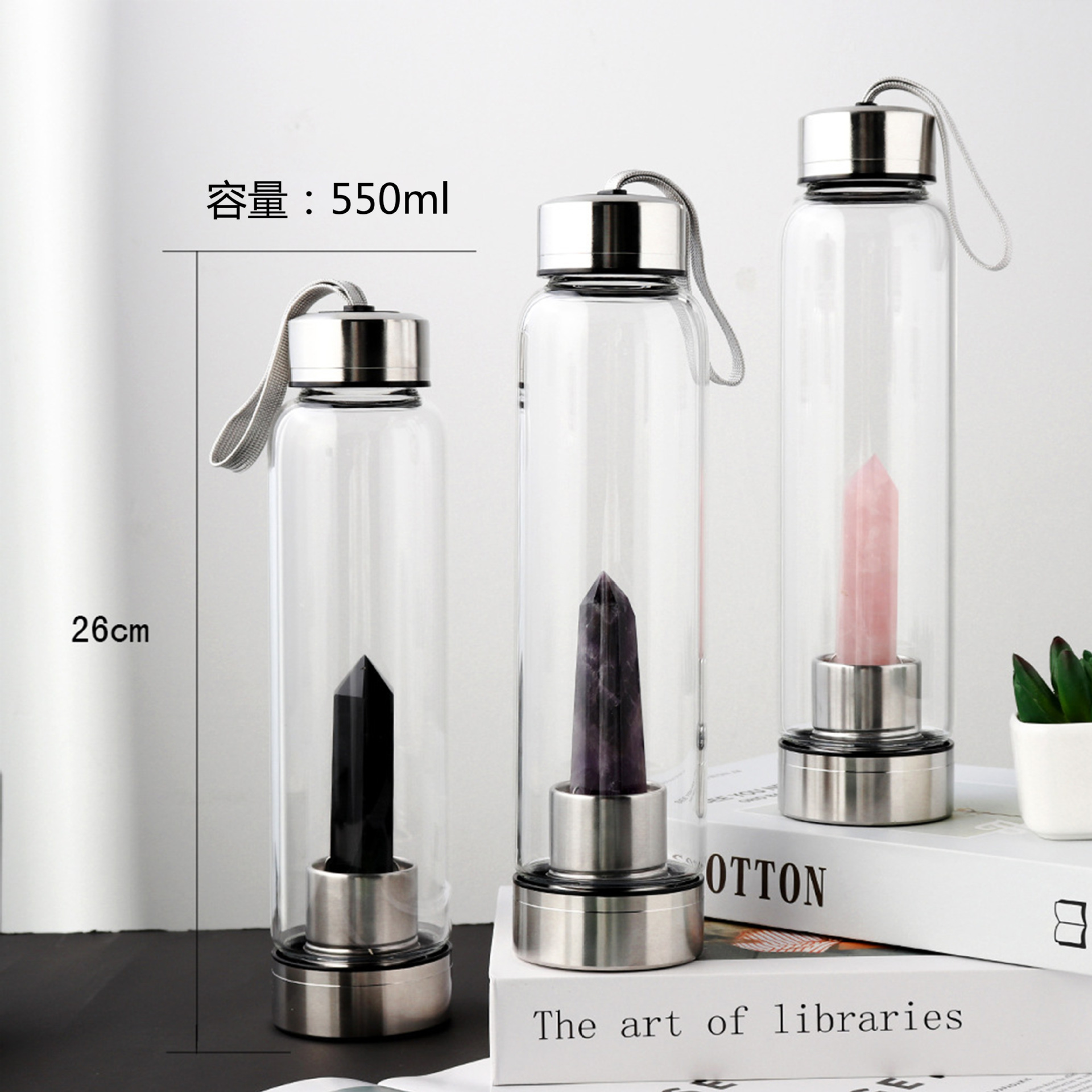 Natural Hexagonal Crystal Column Energy Glass Water Cup Magic Wand Water Bottle Crystal Tea Crystal Crafts