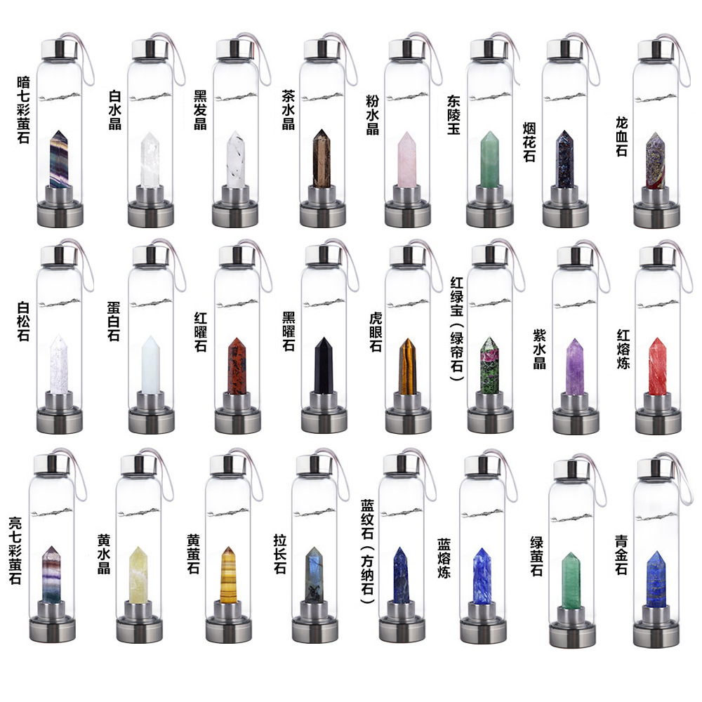 Natural Hexagonal Crystal Column Energy Glass Water Cup Magic Wand Water Bottle Crystal Tea Crystal Crafts