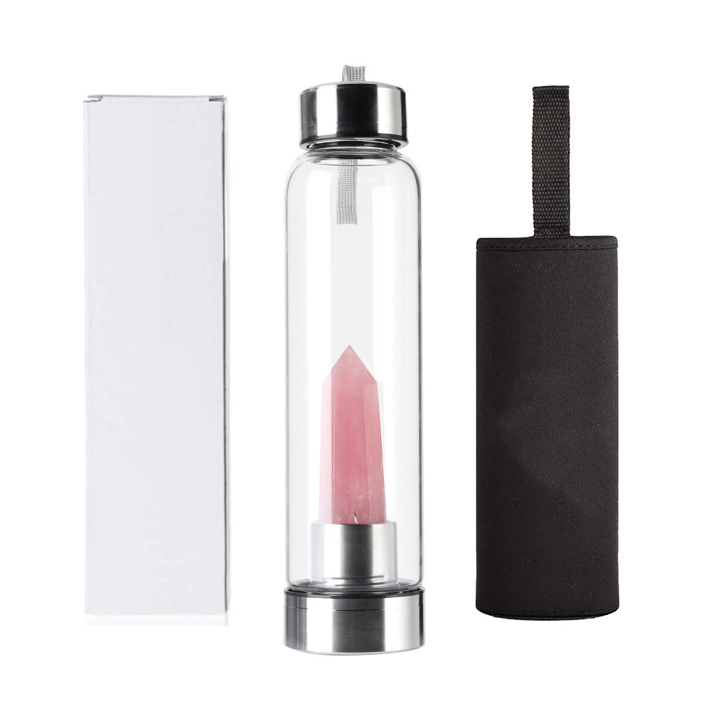 Natural Hexagonal Crystal Column Energy Glass Water Cup Magic Wand Water Bottle Crystal Tea Crystal Crafts