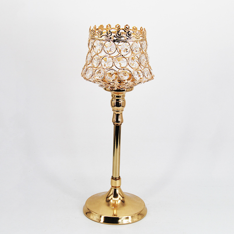 Wedding Props New Lace Candlestick Crystal Crafts European-Style Gold Plating Ornaments T-Stage Road Lead Decoration Wedding Props New Lace Candlestick Crystal Crafts European-Style Gold Plating Ornaments T-Stage Road Lead Decoration