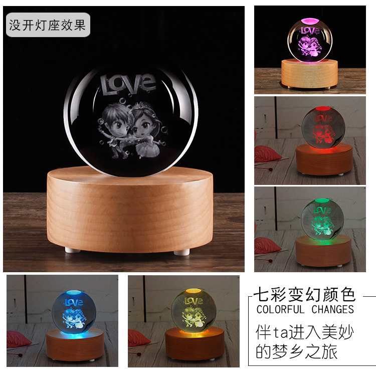 Manufacturers wholesale crystal ball bluetooth lamp holder rotating music box of clover crystal crafts Manufacturers wholesale crystal ball bluetooth lamp holder rotating music box of clover crystal crafts
