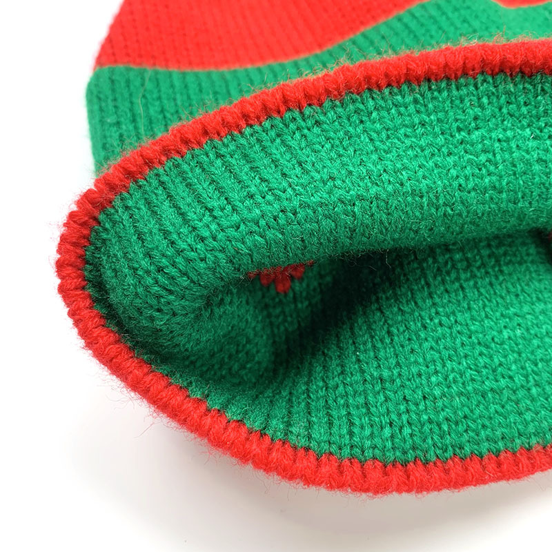 Children&#039;s Hat Autumn and Winter New Christmas Hat Striped Bell Knitted Woolen Cap Cross-Border Halloween Gift Christmas Hat