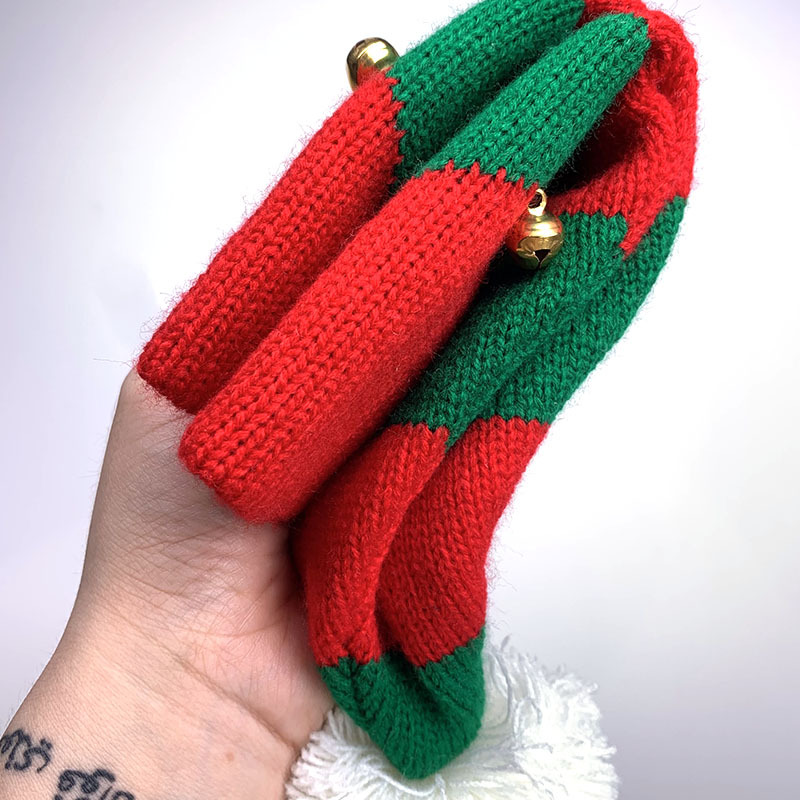 Children's Hat Autumn and Winter New Christmas Hat Striped Bell Knitted Woolen Cap Cross-Border Halloween Gift Christmas Hat Children's Hat Autumn and Winter New Christmas Hat Striped Bell Knitted Woolen Cap Cross-Border Halloween Gift Christmas Hat