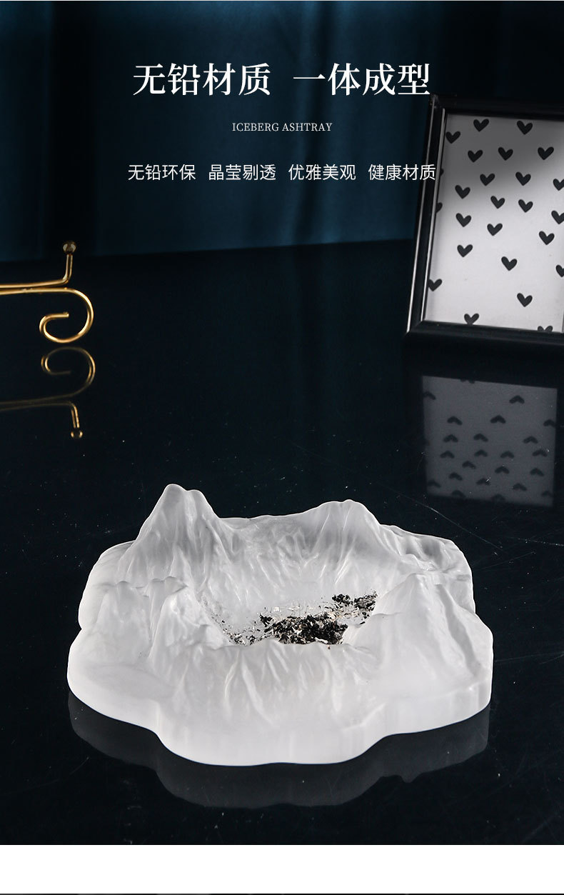Creative Crystal Glass Iceberg Ashtray Frosted Minimalistic Personalized Living Room Decoration Trendy Crystal Crafts Creative Crystal Glass Iceberg Ashtray Frosted Minimalistic Personalized Living Room Decoration Trendy Crystal Crafts