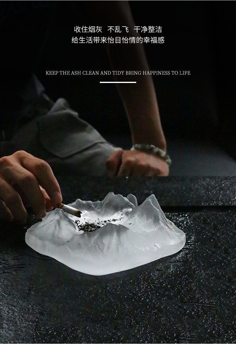 Creative Crystal Glass Iceberg Ashtray Frosted Minimalistic Personalized Living Room Decoration Trendy Crystal Crafts Creative Crystal Glass Iceberg Ashtray Frosted Minimalistic Personalized Living Room Decoration Trendy Crystal Crafts
