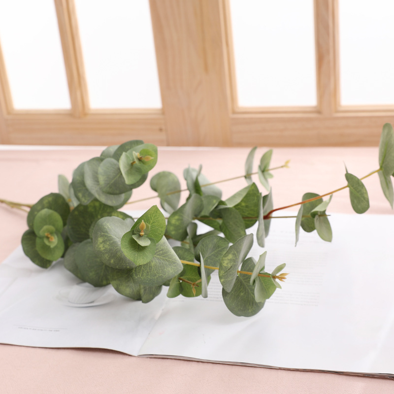 Artificial Plant Decoration Artificial Flower Plant Zamioculcas Leaves Artificial Flower Artificial Plant Single Stem Multi-Head Leaf Eucalyptus