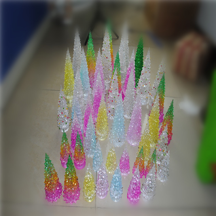 Romantic colorful acrylic Christmas tree night lights color changing colors