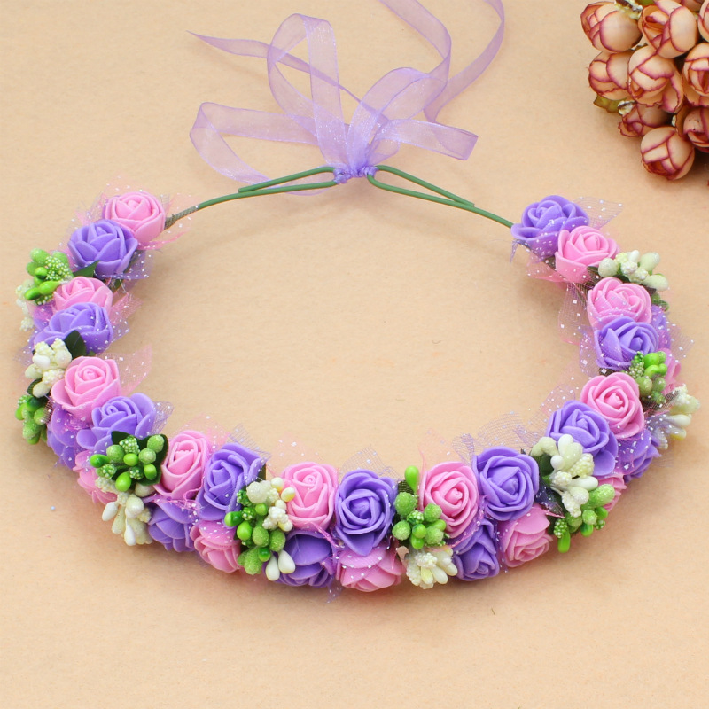 Korean Bridal Headdress Beautiful Champagne Garland Wedding Photography Mori Girl Seaside Beach Selfie Headband Head Flower Ornament Korean Bridal Headdress Beautiful Champagne Garland Wedding Photography Mori Girl Seaside Beach Selfie Headband Head Flower Ornament